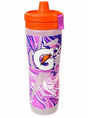 Gatorade GX 30 oz Marble Pink Purple Squeeze Water Bottle